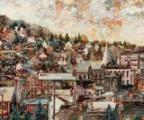 Robert Schmalzried, First Congregational, Etna, PA, 1983, mixed media on board