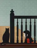 Will Barnet, The Bannister, 1981, serigraph printed in colors