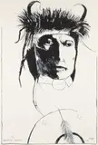 Leonard Baskin, Chief Wets It - Assinnboine, 1972, original, lithograph, pencil