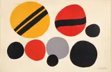 Alexander Calder, Chevrons Noir sur Rouge et Jaune, 1960, color