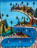 Préfète Duffaut, Ville Imaginaire, acrylic on canvas board, 1977