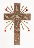 Salvador Dalí, The Jeweled Cross / Crucifixion, 1980, light brown variegated