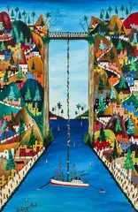 Préfète Duffaut, Ville Imaginaire, oil on canvas, mid/late 20th century