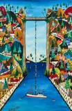 Préfète Duffaut, Ville Imaginaire, oil on canvas, mid/late 20th century