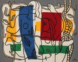 Fernand Léger, Deux Femmes, color, lithograph, 1946