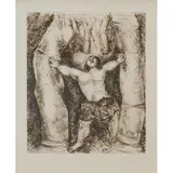 Marc Chagall, "Samson Overturns the Columns,", etching, [approximate dimensions -
