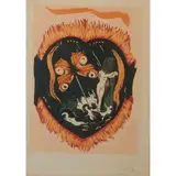 "Le Triomphe" (Triumph of Love [3 of Swords]), colored by Salvador Dalí, lithograph on Arches, [approximate dimensions -, offered May 2026