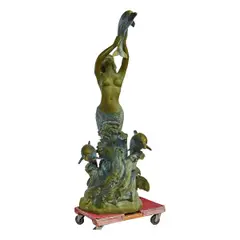 Jim Davidson, Mermaid with Dolphins, bronze, [approximate dimensions - overall: 78 1/2" H x 30" W x 33" W]