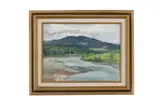 Featured in this lot is this original framed oil on canvas painting done by Livingston by Valerie Amon, Oil On Canvas, offered Sep 2024