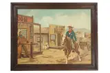 Untitled by Beckett, oil/ board sheriff patrol painting 1930-40, offered May 2024