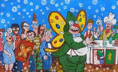 George Kocar, Party, oil on board