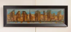 Walter Sanford, Cityscape, oil 1964