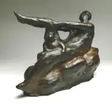 Sandro Chia, Donna con Orsacchiotto, bronze sculpture, 1985