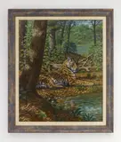 Mauricio Antón, Dinofelis, oil on Masonite, 1991-94