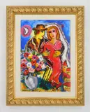 Zamy Steynovitz, Couple Embracing, acrylic on canvas