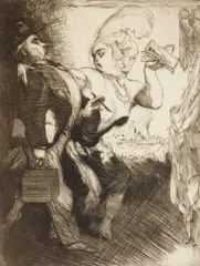 Will Dyson, The Higher Literati- But Understand Miss Hollywood, with Marked Reluctance with Marked Reluctance, etching