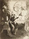 Will Dyson, The Higher Literati- But Understand Miss Hollywood, with Marked Reluctance with Marked Reluctance, etching