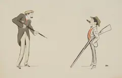 Sem, Two Men, lithograph in color, matted and