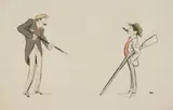 Sem, Two Men, lithograph in color, matted and