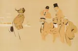 Sem, Men on a Pier, lithograph in colors, matted and