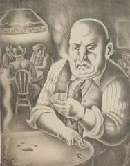 Abe Blashko, My Move, lithograph, 1939