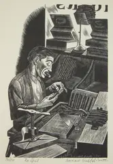 Bernard Brussel-Smith, No Spit wood, engraving, 1941