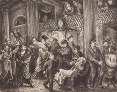 Don Freeman, Astor Lobby- Show Time (Mc Culloch 34), lithograph, 1932