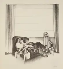 Hugo Gellert, The Professional Patriot, lithograph, 1936