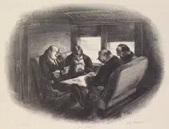 Card Players by Jack Markow, lithograph, ca. 1936-42, offered Mar 2024