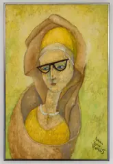 Charles E. Harris, Nun, oil on Masonite, 1965