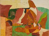 Charles E. Harris, Abstract, oil on canvasboard, estate