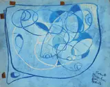 Charles E. Harris, Sloped B, Basics Gimic, oil on canvasboard, 1968