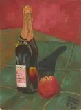 Charles E. Harris, La Bouteille de Ma Mare, oil on canvasboard, 1966