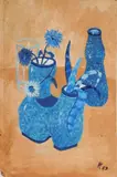 Charles E. Harris, Floral Still-Life, oil on canvasboard, 1969