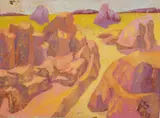 Charles E. Harris, La Bas, oil on canvasboard, 1972