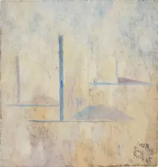 Les Muss by Charles E. Harris, oil on canvasboard, 1965, offered Jan 2024