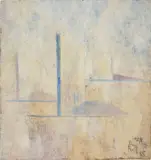 Charles E. Harris, Les Muss, oil on canvasboard, 1965