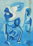 Charles E. Harris, Abstract, oil on canvasboard, 1969