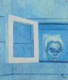 Charles E. Harris, Portrait of a Woman, oil on canvasboard, 1969