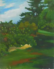 Park by Charles E. Harris, oil on canvasboard, estate, offered Jan 2024