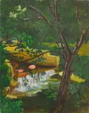 Charles E. Harris, Three Figures by Waterfall