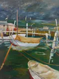 Charles E. Harris, Marina with Dark Sky