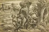 Nicolò Boldrini, Caricature of the Laocoon, woodcut