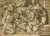 Nicolò Boldrini, The Mystic Marriage of Saint Catherine, woodcut (after Titian)