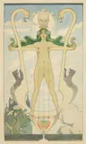 Alexandre Graverol, Woman as a Musical Instrument, watercolor on paper, initialed lower right