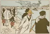 Charles Huard, Pecheurs a La Ligne lithograph in colors, 1898, lithograph