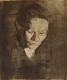 Gesenkter Frauenkopf (Klipstein 77 v/V) by Käthe Kollwitz, engraving, 1950, as published in 1931. 14, offered Feb 2024