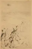 Pierre A. Renoir, Sur le Plage, à Berneval. (Delteil 5), etching, 1892, posthumous