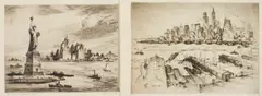 Nat Lowell, - New York Harbor-, etching, 1909