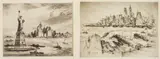 Nat Lowell, - New York Harbor-, etching, 1909